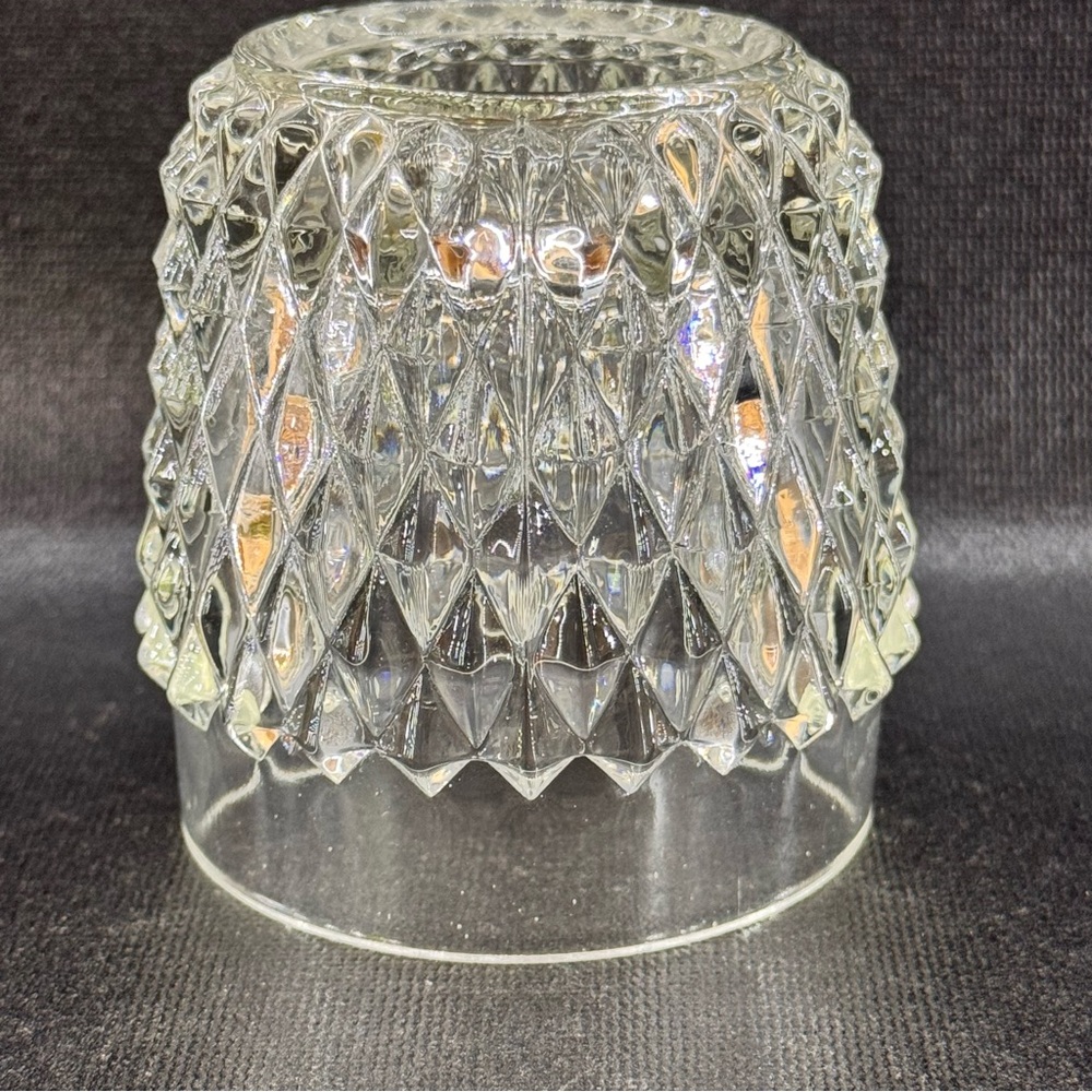 Indiana Glass Diamond Point Fairy Lamp Top Only – Clear Glass Replacement Shade